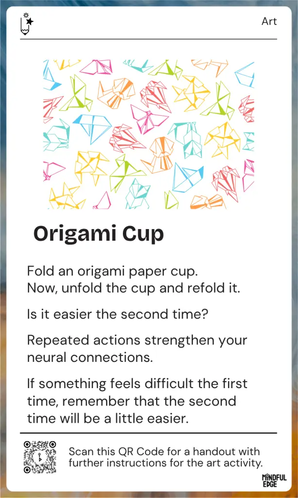 Art Pocket Practice Cards - Origami Cup
