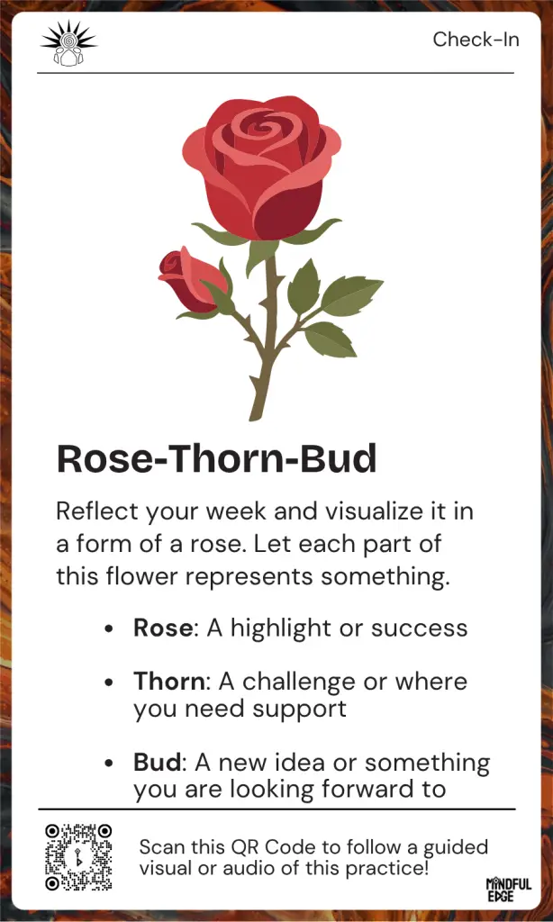 Check-in Pocket Practice Card - Rose-Thorn-Bud