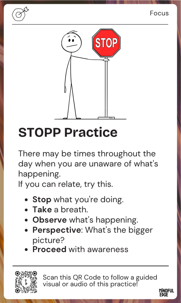 Focus Pocket Practice Card - STOPP