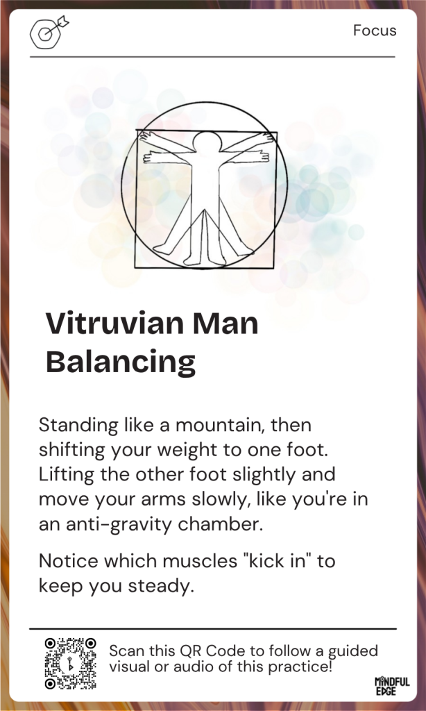 Focus Pocket Practice Card - Vitruvian Man Balancing