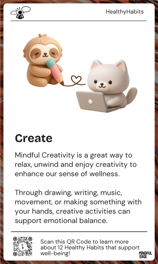 Healthy Habits Pocket Practice Card - Create
