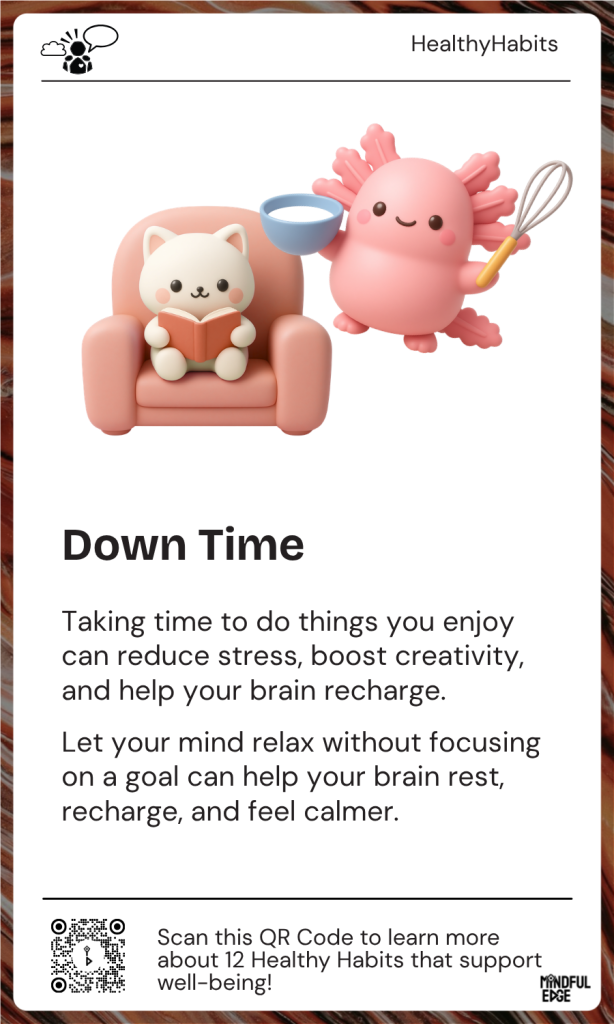 Healthy Habits Pocket Practice Card - Down Time