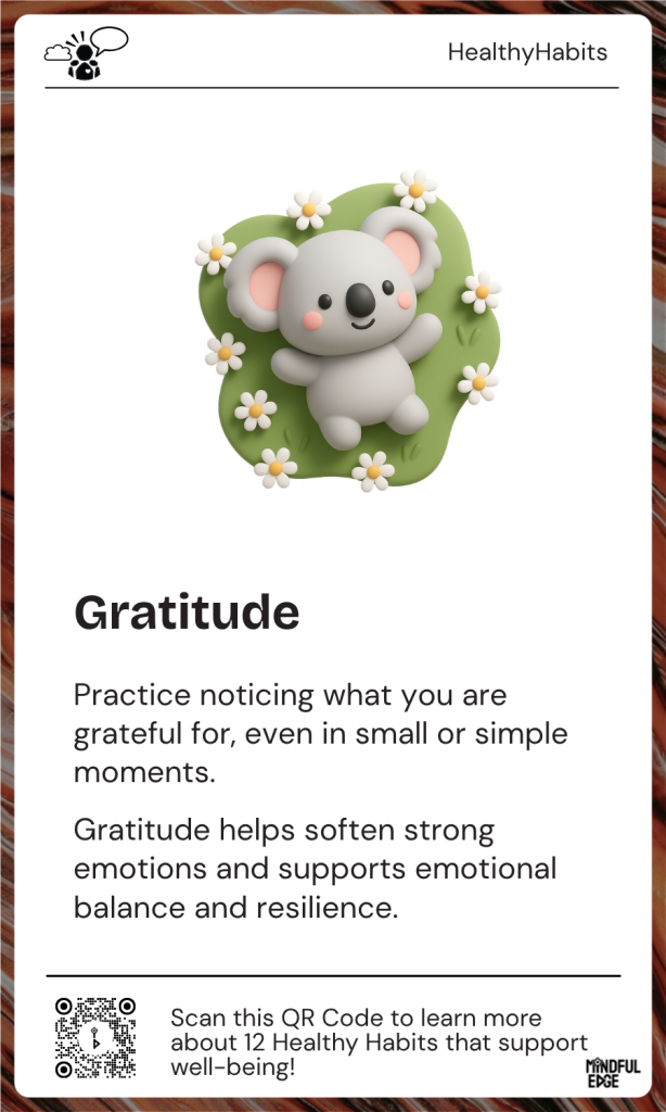 Healthy Habits Pocket Practice Card - Gratitude