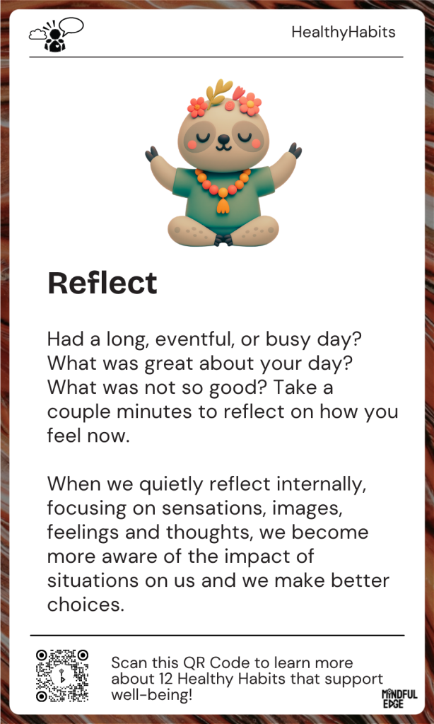 Healthy Habits Pocket Practice Card - Reflect